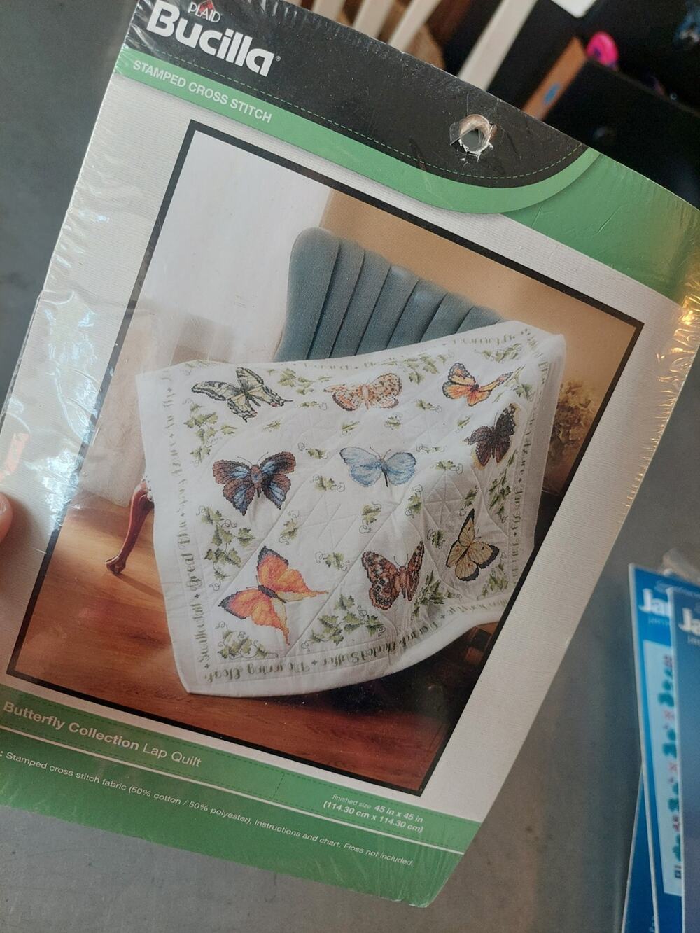 BUCILLA BUTTERFLY COLLECTION LAP QUILT WM45178 SEALED NEW 45 IN. X 45 IN.